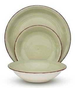 סט אוכל קרמיקה 18 חל' קרם מבריק IVORY