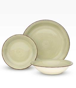 סט אוכל קרמיקה 18 חל' קרם מבריק IVORY-תמונה-1