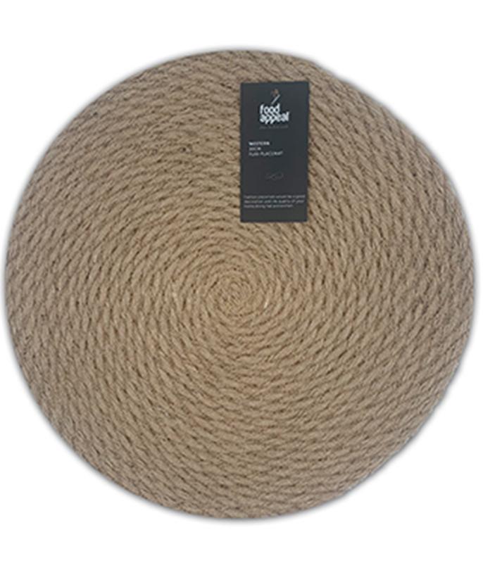 פלייסמט כותנה אריגת פשתן בצבע טבעי 30 ס"מ