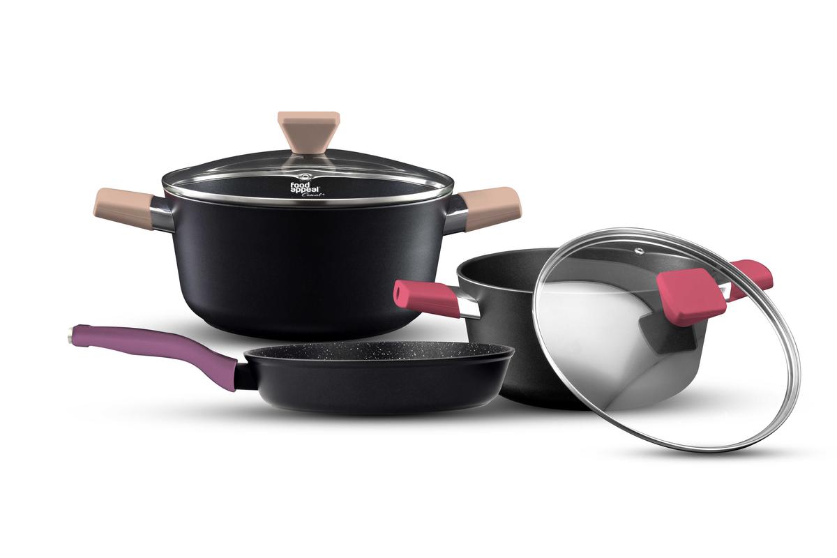 מארז כלי בישול 5 חלקים - סירים 20+24 ס"מ. מחבת 24 ס"מ +CASUAL