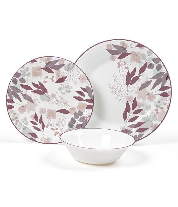 סט אוכל 18 חל' זכוכית אופל JAPANESE FALL