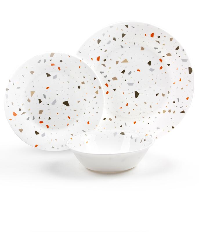 סט אוכל 18 חל' זכוכית אופל AUTUMN CONFETTI