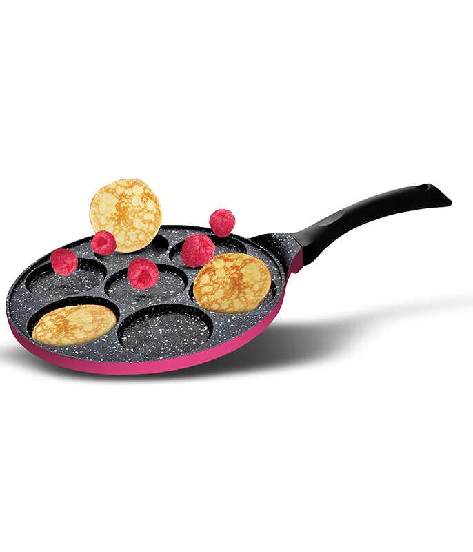 מחבת פנקייק 26 ס”מ 7 שקעים BLACK MARBLE ורוד פוקסיה