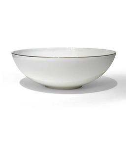 קערת סלט להגשה 23 ס"מ פורצלן NEW BONE לבן פס זהב EBERN