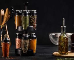 מעמד תבלינים מסתובב 12 צנצנות 100 מ"ל דגם Lime-photo-1