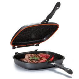 מחבת גריל XL כפולה ומתפרקת 32 * 32 ס"מ | דגם מרובע מסדרת BLACK MARBLE