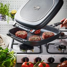 מחבת גריל XL כפולה ומתפרקת 32 * 32 ס"מ | דגם מרובע מסדרת BLACK MARBLE-תמונה-5