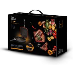 מחבת גריל XL כפולה ומתפרקת 32 * 32 ס"מ | דגם מרובע מסדרת BLACK MARBLE-תמונה-6