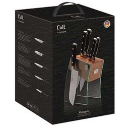 בלוק סכינים 6 חלקים הכולל 5 סכינים + מעמד זכוכית PRECISION-תמונה-1