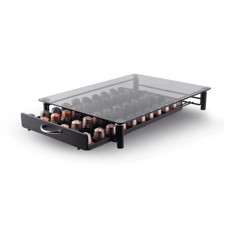 מגירה  ל-60 קפסולות נספרסו עם משטח זכוכית COFFEE COLLECTION