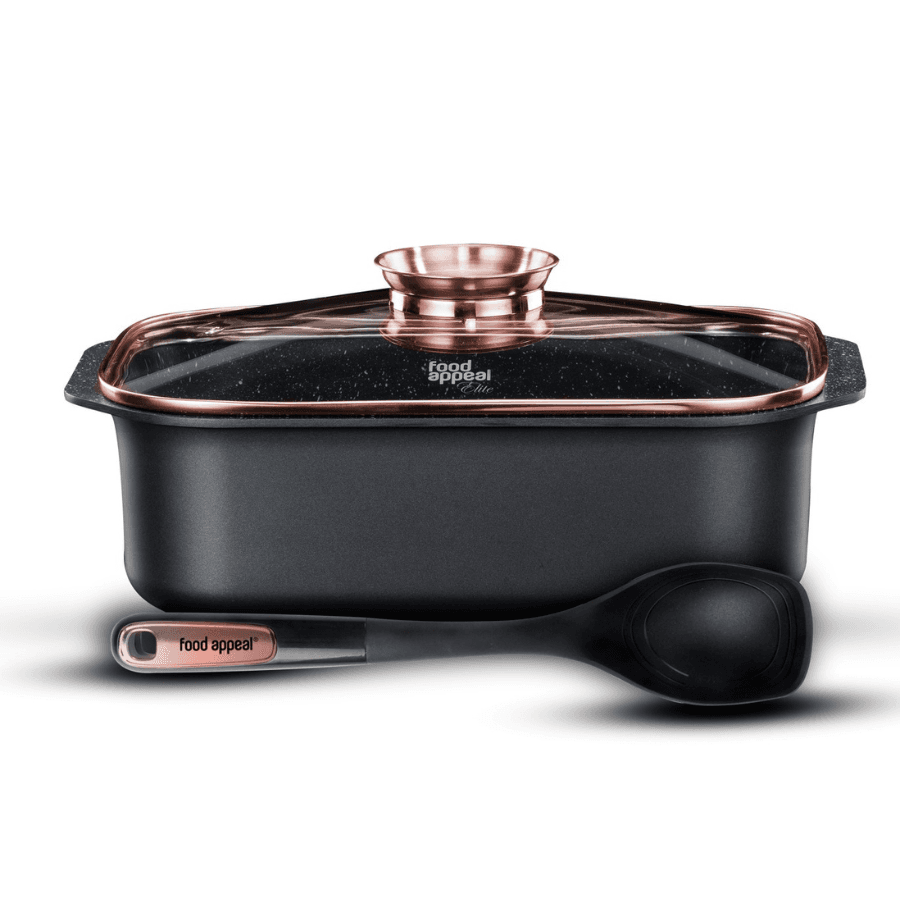 רוסטר בגימור רוזגולד עם מכסה ארומטי + כף הגשה ELITE