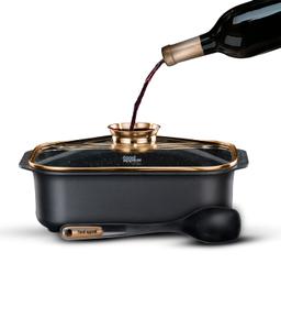 רוסטר בגימור זהב עם מכסה ארומטי. 25*35 ס"מ. 7.8 ליטר + כף הגשה BLACK MARBLE