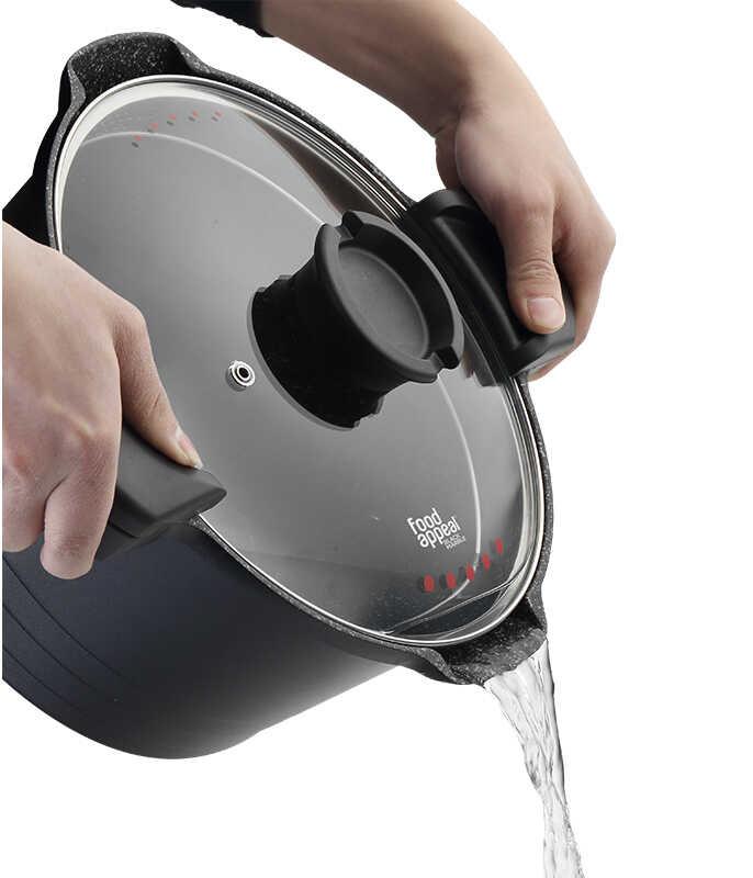 סיר פסטה עם מכסה מסננת 24 ס"מ. 4.7 ליטר BLACK MARBLE