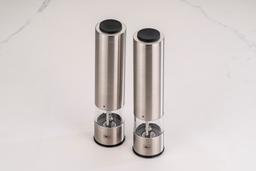 זוג מטחנות מלחפלפל אלקטרוניות עם מנגנון גריסה מתכוונן נירוסטה-תמונה-1