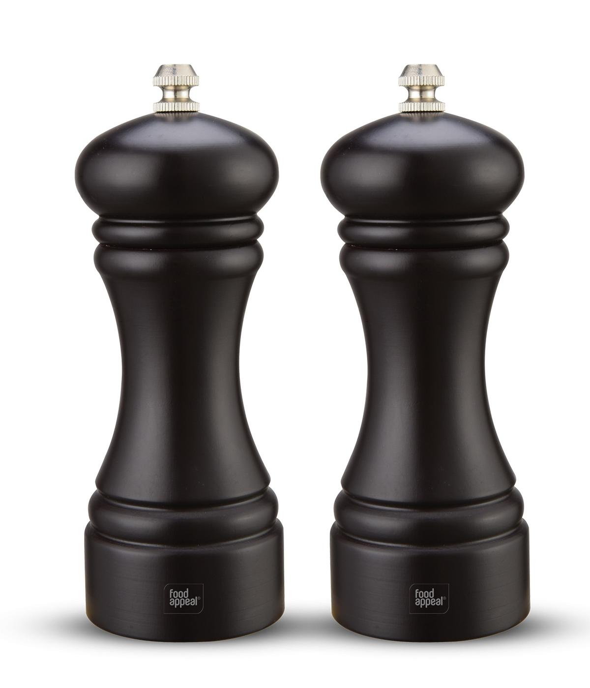 זוג מטחנות מלחפלפל עץ אלון שחור