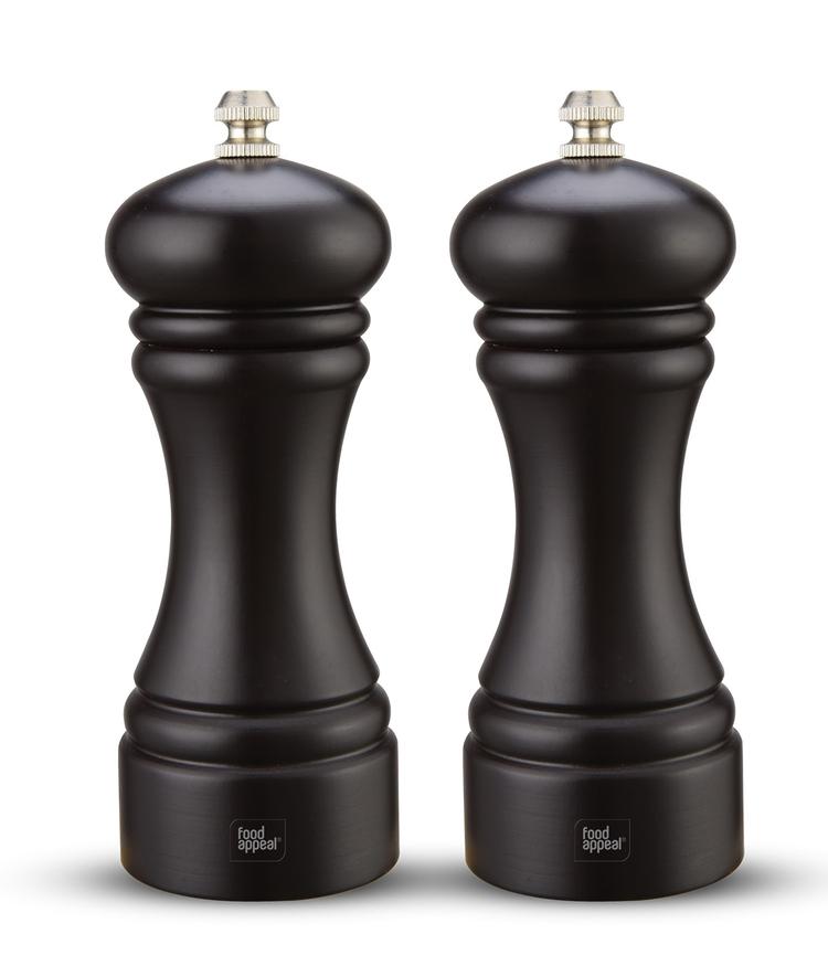 זוג מטחנות מלחפלפל עץ אלון שחור