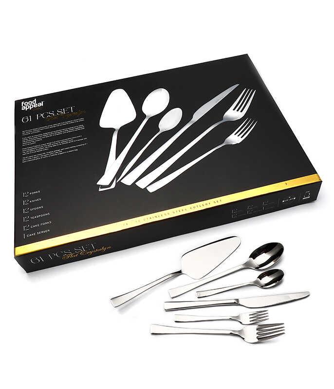 סט סכו"ם נירוסטה איכותי 61 חל' CRYSTALYN FLAT