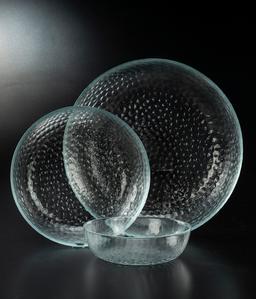 סט 2 קערות זכוכית 16 ס"מ + 21 ס"מ שוליים זהב CALLA