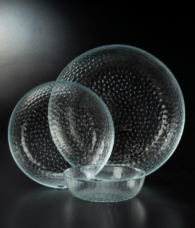 סט 2 קערות זכוכית 16 ס"מ + 21 ס"מ שוליים זהב CALLA