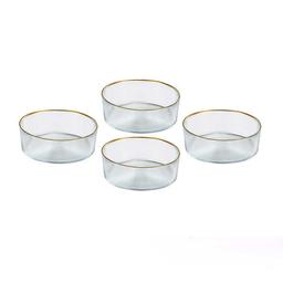 סט 4 קעריות זכוכית 12 ס"מ שוליים זהב CALLA