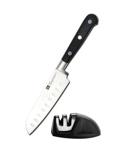 מארז סכין סנטוקו 13 ס"מ + משחיז שולחני CLASSIC