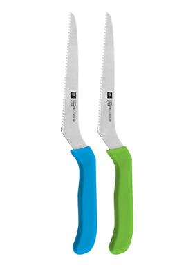 זוג סכיני חיתוך משוננות רב-תכליתיות 14 ס"מ CLASSIC ירוק/כחול