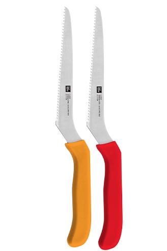 זוג סכיני חיתוך משוננות רב-תכליתיות  CLASSIC אדוםכתום