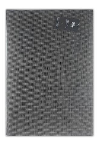 סט 6 פלייסמטים פלסטיק אריגת פשתן בצבע שחור