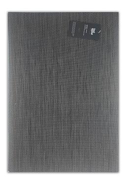 סט 6 פלייסמטים פלסטיק אריגת פשתן בצבע שחור