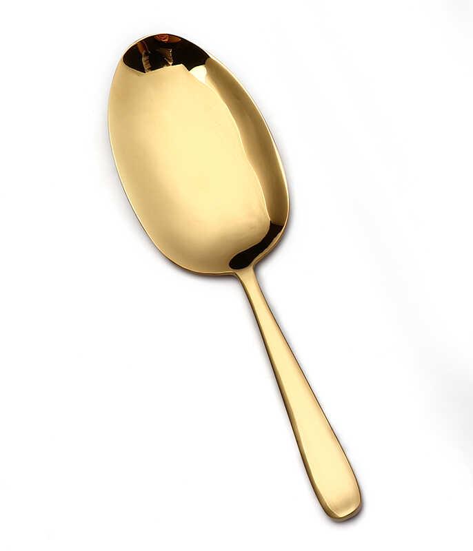 כף אורז להגשה נירוסטה איכותית בצבע זהב