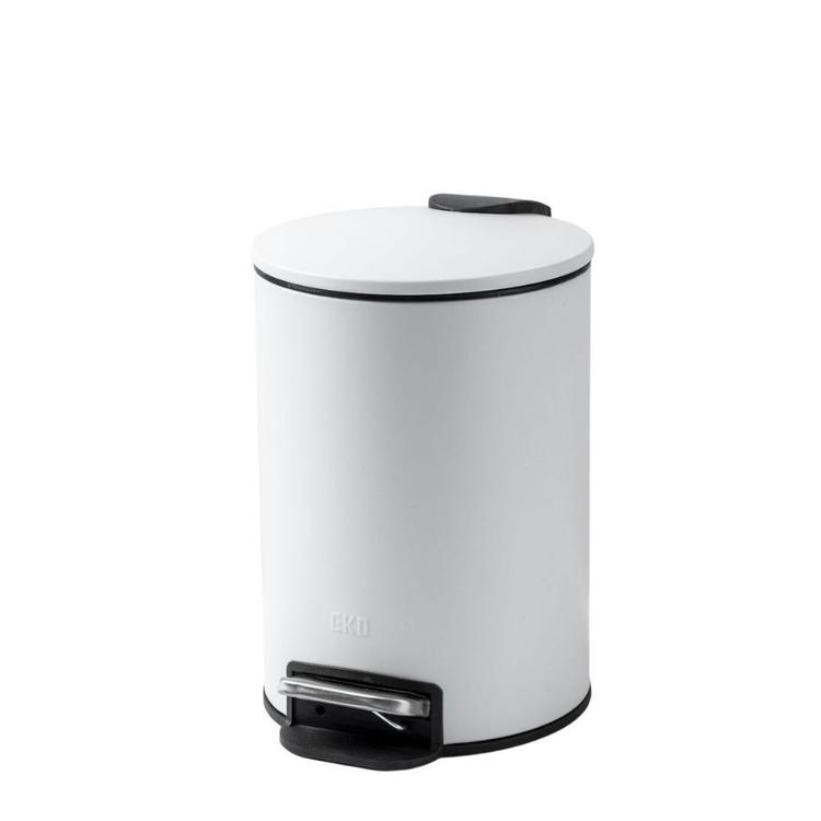 פח אשפה עגול 3 ליטר CLASSIC לבן סגירה שקטה מבית EKO