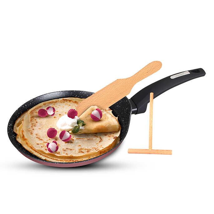 מחבת קרפ 22 ס"מ + עזרים EVERYDAY PLUS ורוד