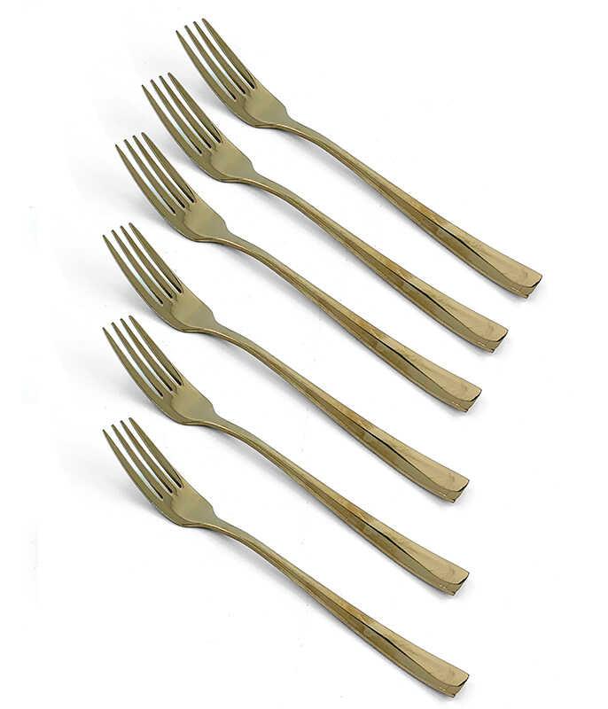 סט 6 מזלגות זהב CRYSTALIN FLAT