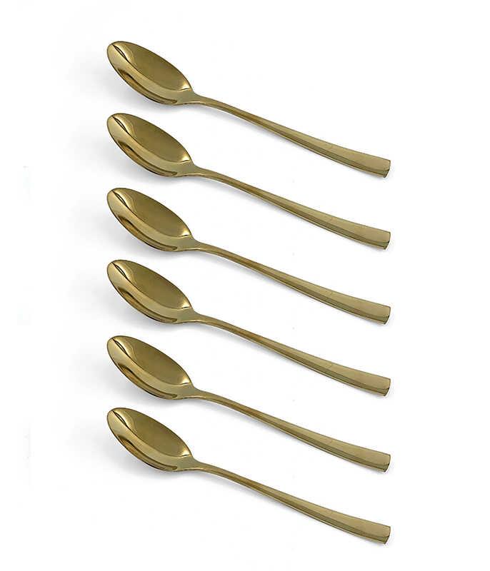 סט 6 כפיות זהב CRYSTALIN FLAT