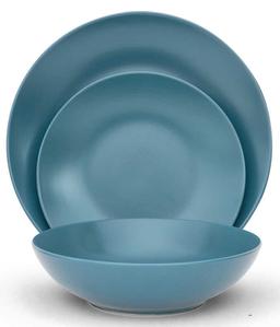 סט אוכל 18 חל' קרמיקה כחול DARK BLUE FOREST