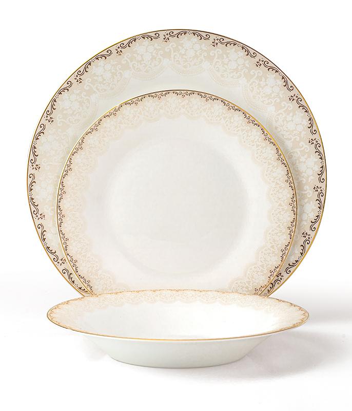 סט צלחות זכוכית אנטי צ'יפ - 18 חלקים  FREESIA