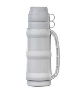 תרמוס נירוסטה 1 ליטר עם זוג כוסות TO GO לבן