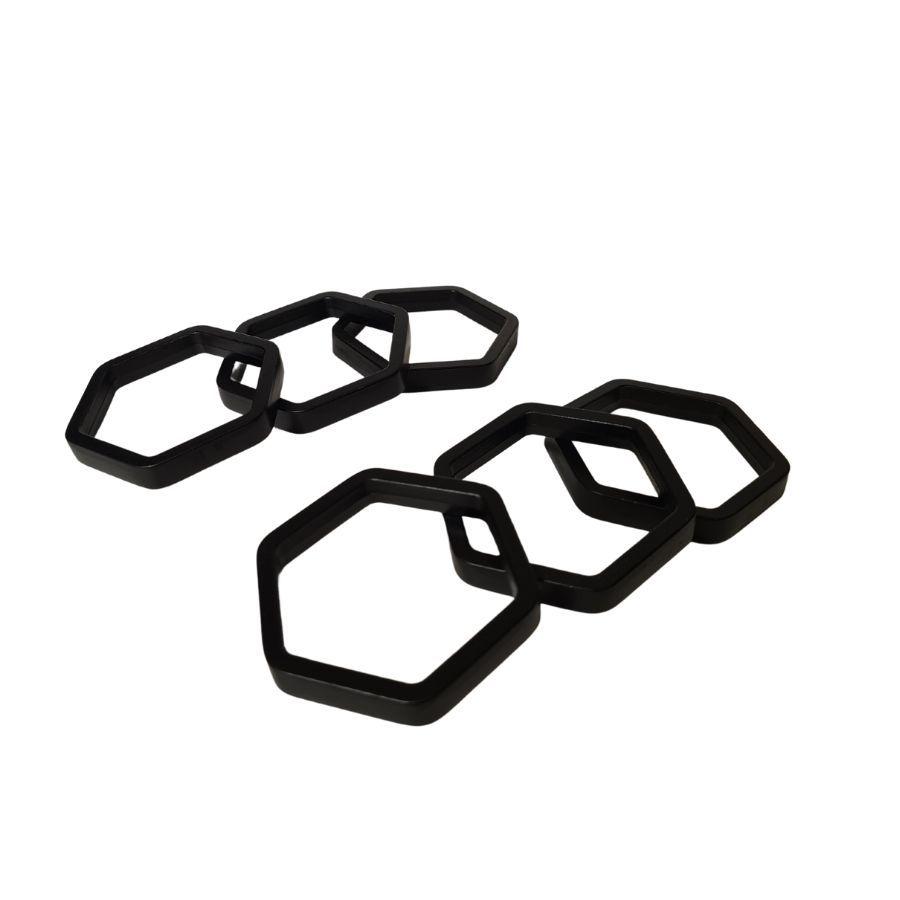 סט 6 חבקי מפיות CELINE שחור