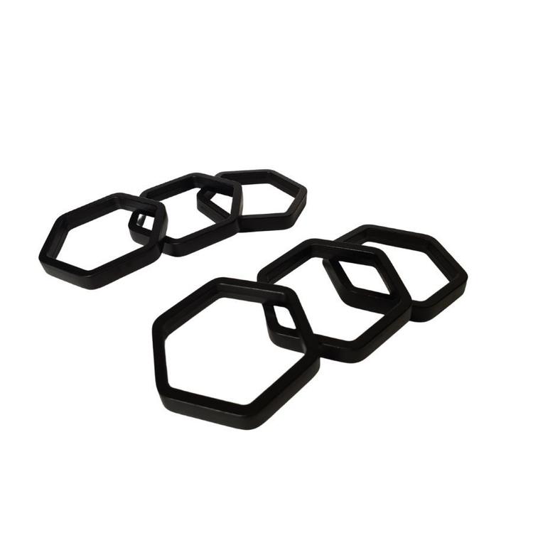 סט 6 חבקי מפיות CELINE שחור