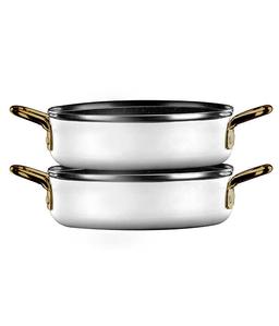 זוג מחבתות אישיות EVERYDAY+ MINI לבן ידיות זהב