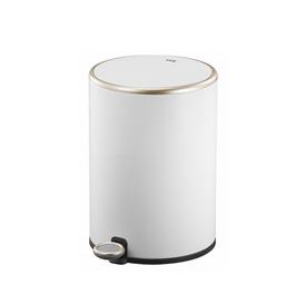 פח אשפה 3 ליטר עגול COSMO לבן מט עם מסגרת מוזהבת מבית EKO