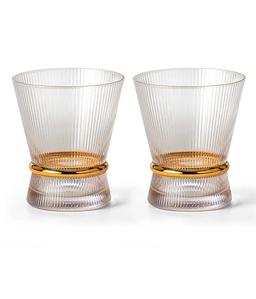 סט 6 כוסות לשתיה קרה מהודרות 270 מ"ל עיטור זהב MAGNOLIA