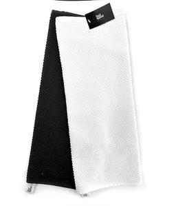 סט 2 מגבות מטבח 100% כותנה שחור ולבן