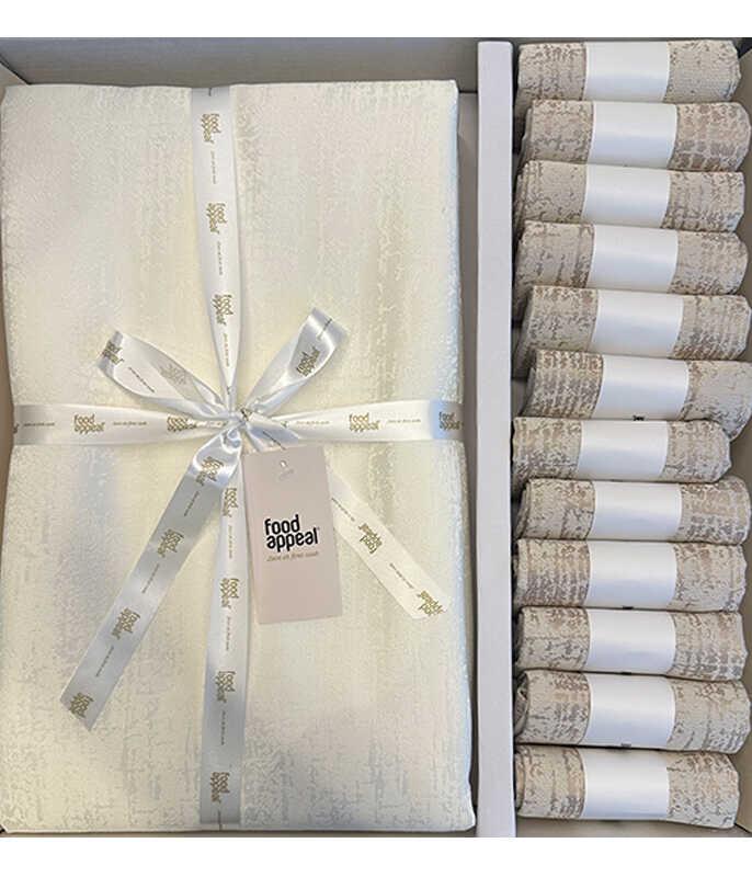 מארז מפת שולחן 350 ס"מ + 12 מפיות 40 ס"מ CECIO וועד דרום מבית Food apppeal