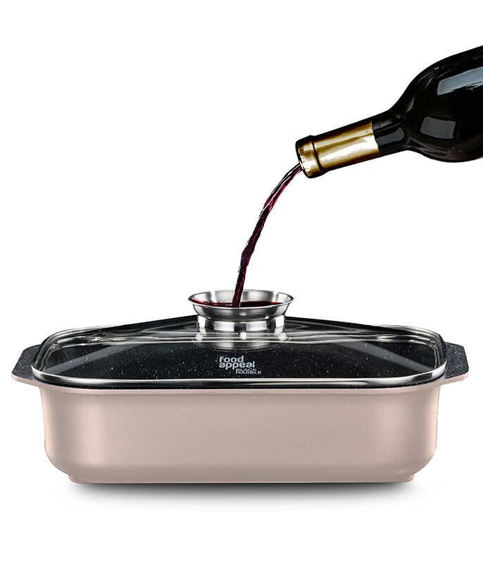 רוסטר עם מכסה ארומטי  BLACK MARBLE קרם