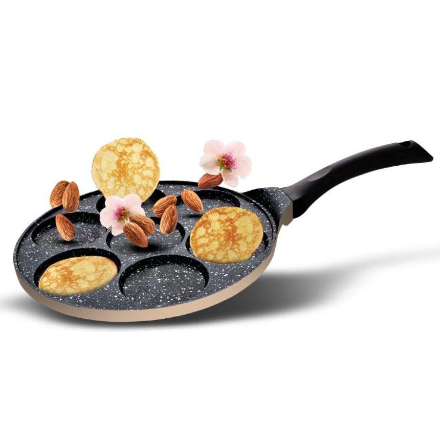 מחבת פנקייק 26 ס”מ 7 שקעים BLACK MARBLE קרם