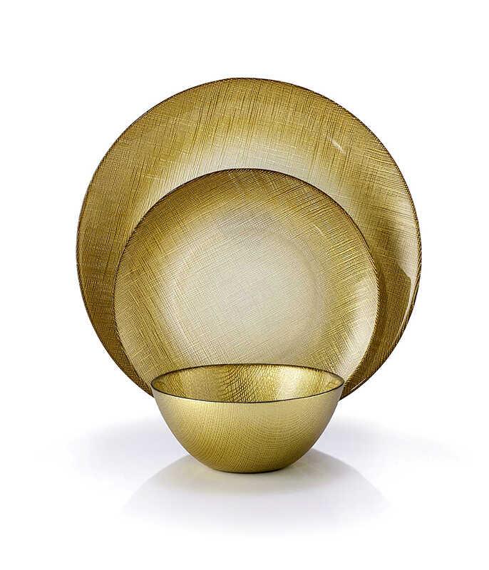 להשיג ברשת החנויות בלבד-  סט אוכל 18 חלקים GOLD GRACE זהב