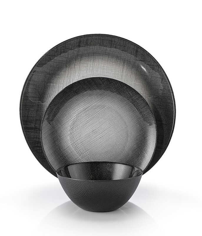 להשיג ברשת החנויות בלבד- סט אוכל 18 חלקים BLACK GRACE שחור