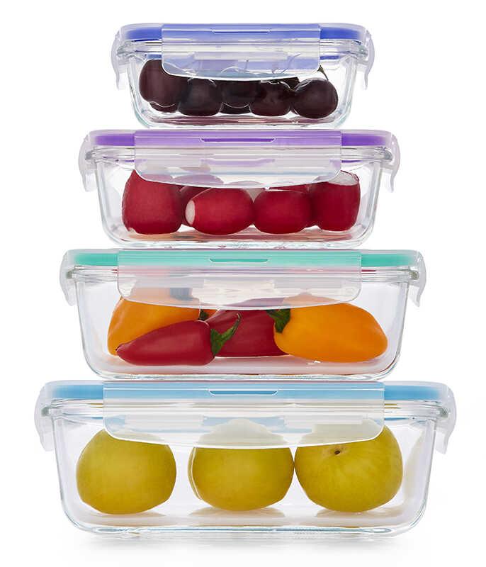 סט 4 כלי איחסון ירוק GLASS CLOC