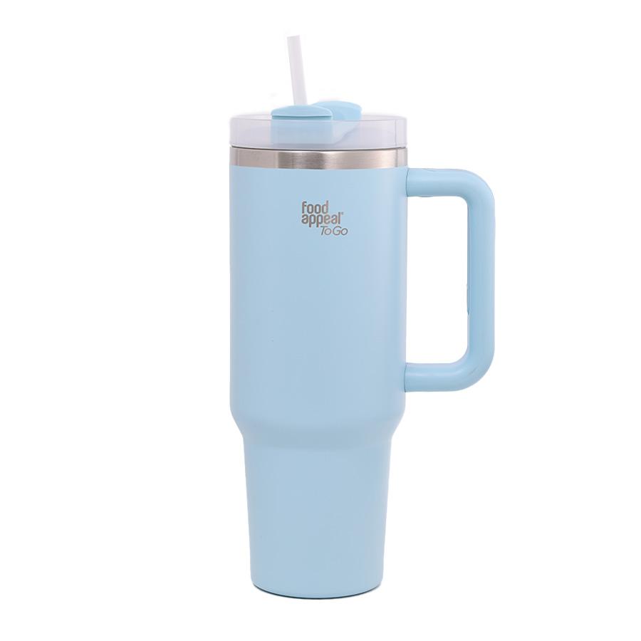 כוס תרמית עם ידית קש 1200 מ"ל TO GO צבע תכלת מבית Food appeal